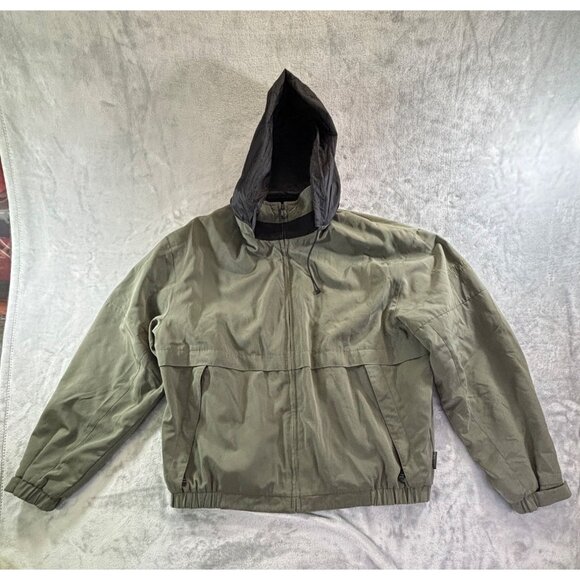 Pacific Trail Jacket Mens Large Green Full Zip Pockets Hooded Hidden Hood Vented - Picture 3 of 16